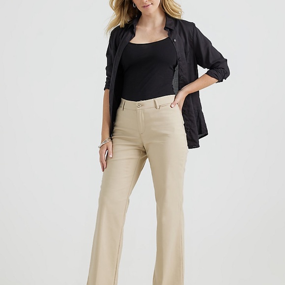 WOMEN'S ULTRA LUX WITH FLEX MOTION REGULAR FIT TROUSER PANT IN BUNGLOW KHAKI - Picture 2 of 8